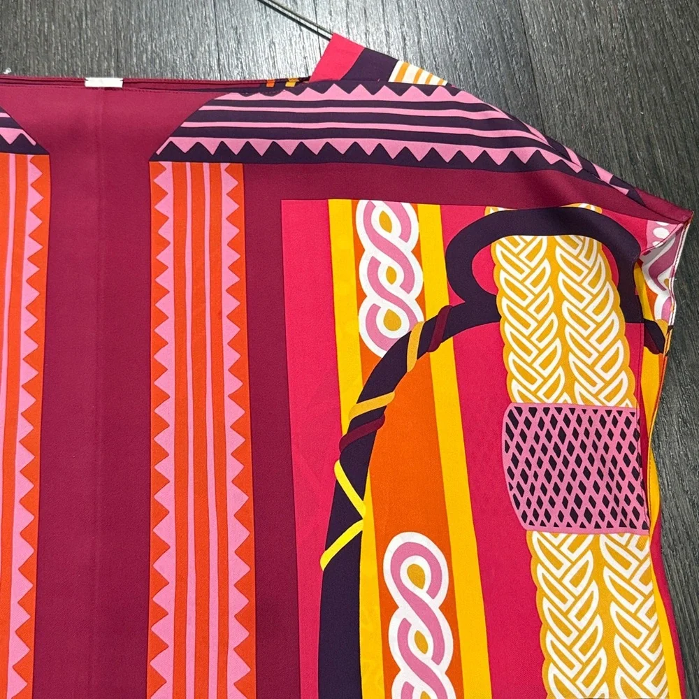 Hermes Silk Pink Printed Belted Mini Dress - Picture 7 of 8